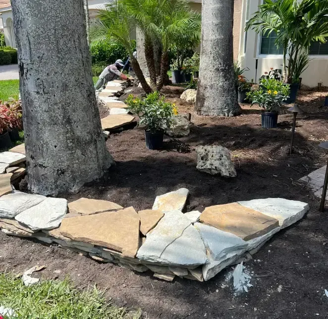 natural flagstone walkway
