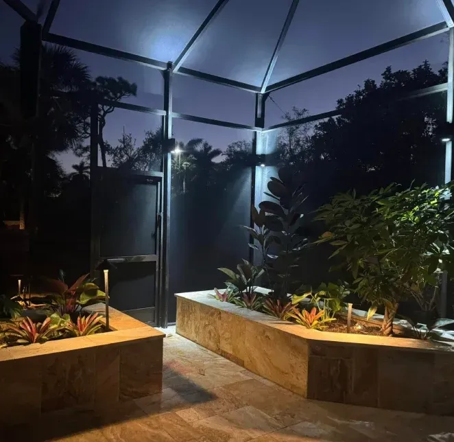 Outdoor landscape lighting design in Three Oaks, FL