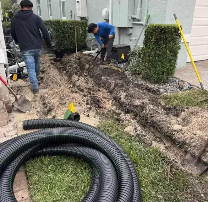 Residential French drain installation for effective water management in Fort Myers, FL