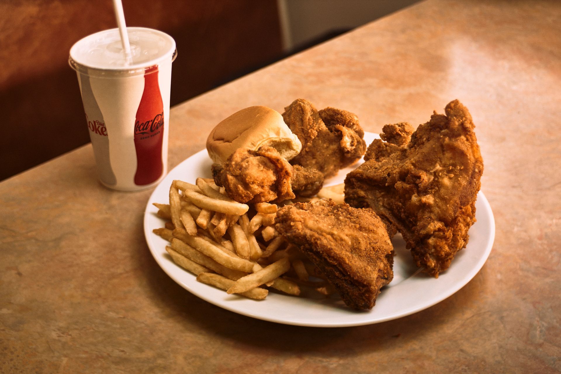 Chicken combination platter at Chicken Supreme in Paterson, NJ.
