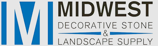 A logo for midwest decorative stone and landscape supply