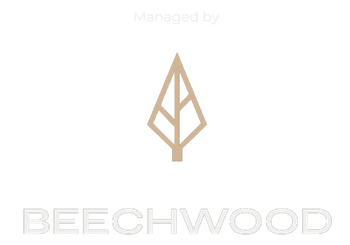 The logo for beechwood is a tree with a leaf on it.