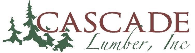 Logo for Cascade Lumber, Inc. featuring trees and text in brown and green colors.
