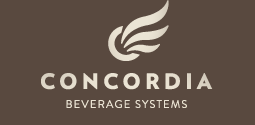 Logo for Concordia Beverage Systems: cream-colored stylized wing icon above the word 