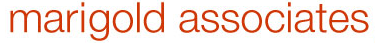 Marigold associates, brown text.