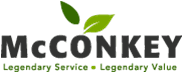 McCONKEY logo with leaves, 