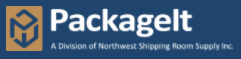 Logo for PackageIt, a division of Northwest Shipping Room Supply Inc. with a geometric box icon.