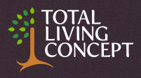 Logo: Brown tree with green leaves, 