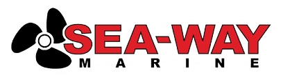 Sea-Way Marine logo: black propeller and text SEA-WAY in red, MARINE in black.
