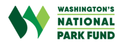 Logo for Washington's National Park Fund. Features green mountain-like shapes and text in green.