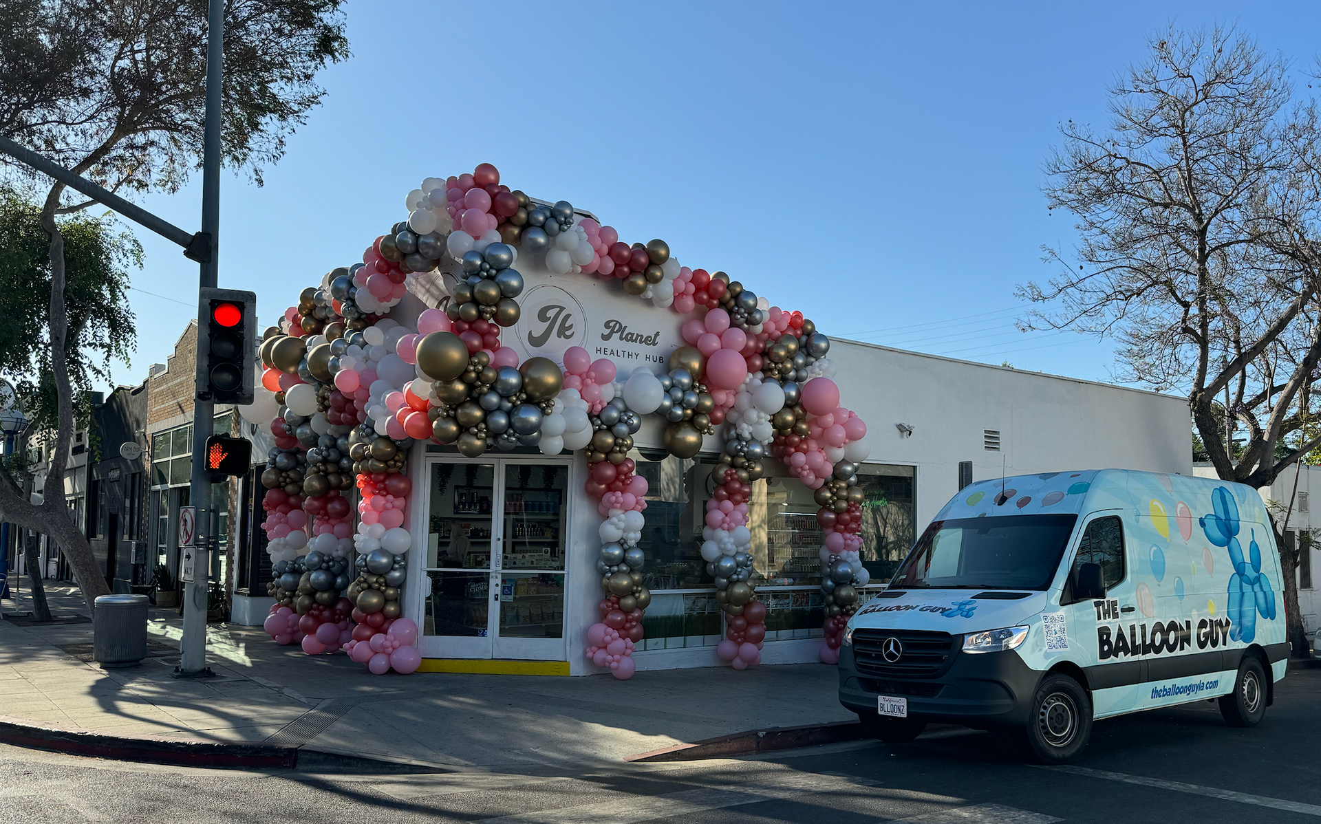 Amazing Balloon Garland on store in Los Angeles.