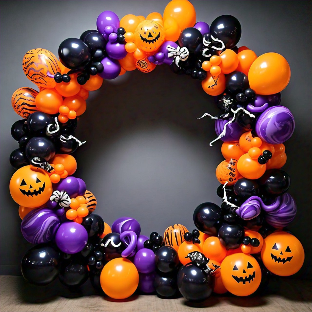Halloween Balloon Decor Circle Frame by The Balloon Guy in Los Angeles, CA.