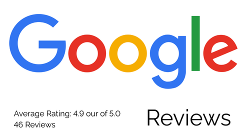 The google logo has a rating of 4.9 out of 5.0