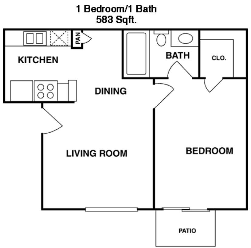 2 BED / 2 BATH FLOOR PLAN