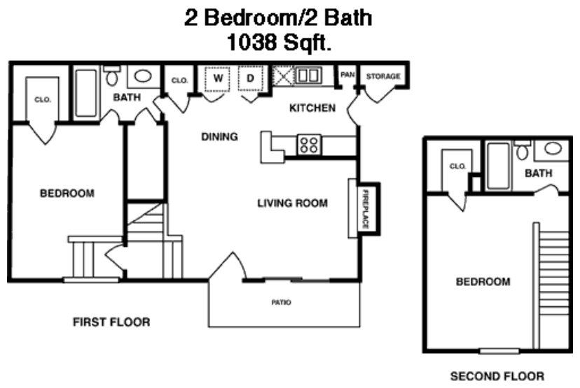 2 BED / 2 BATH FLOOR PLAN