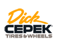 Logo for Dick Cepek Tires & Wheels, with orange text 