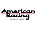 American Racing Custom Wheels logo in black, with red accent line.