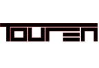 Touren logo in black and red, a stylized font.