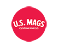 U.S. Mags Custom Wheels logo: White text on red circle.