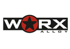 Worx Alloy logo with white text on a black background and a red circle with a black star.