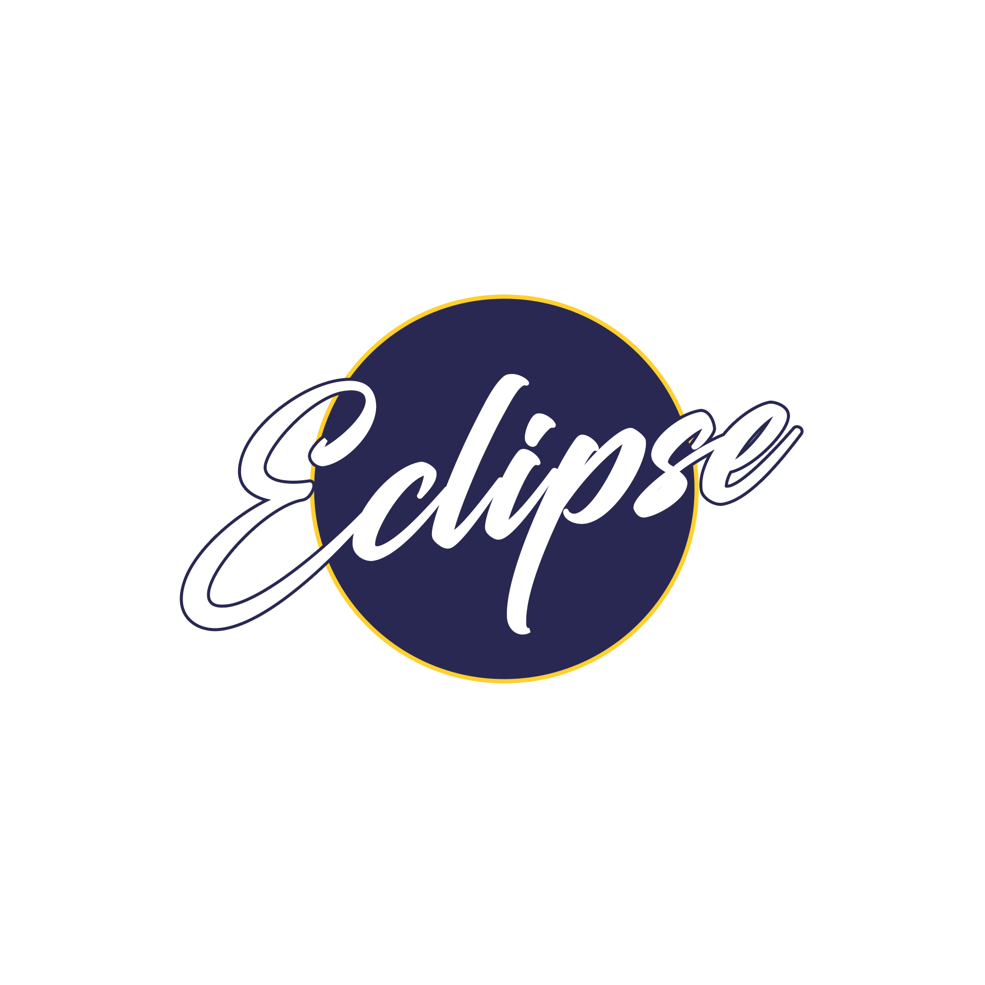 The word eclipse is written in a circle on a white background.