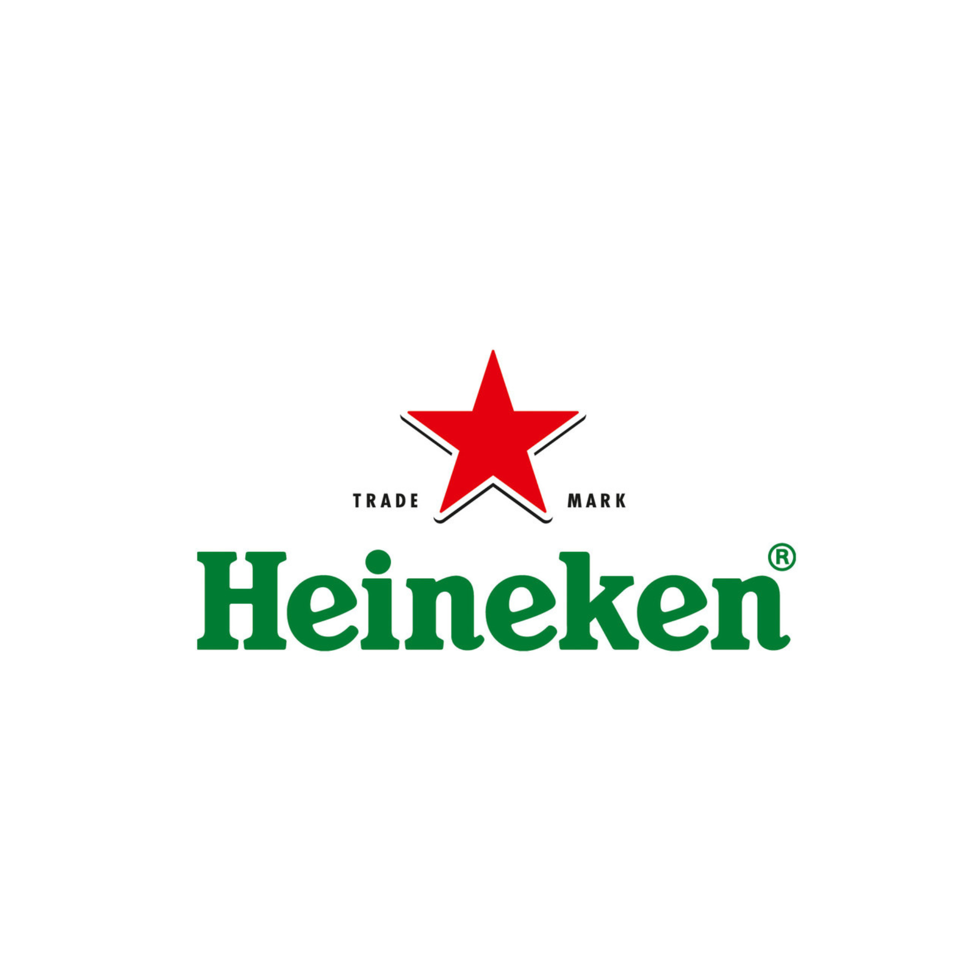 A heineken logo with a red star on it