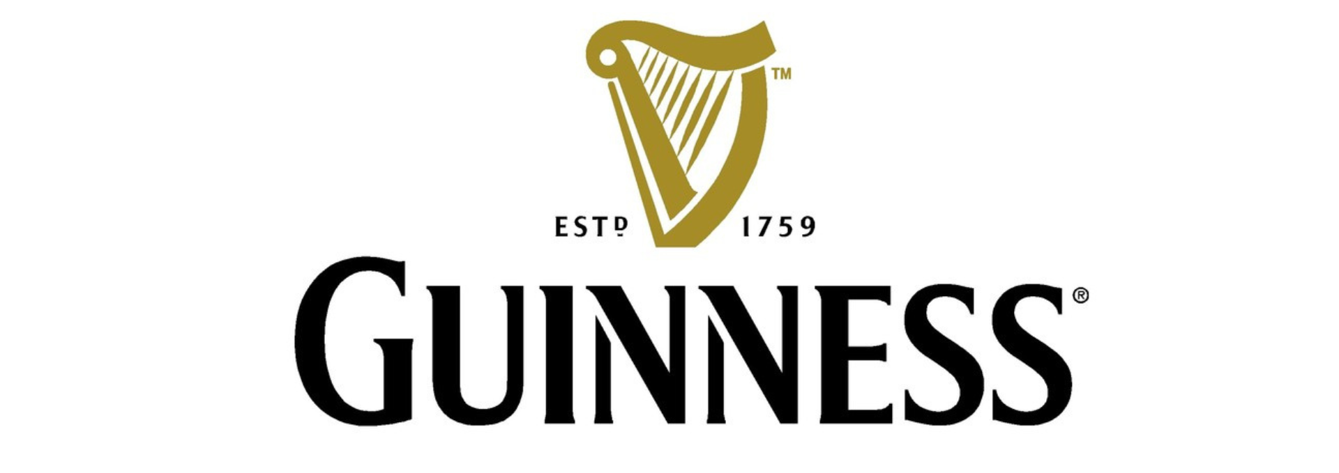 A guinness logo with a harp on it