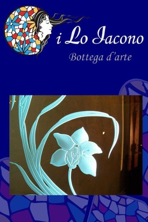 porta da interno in vetro con motivo floreale