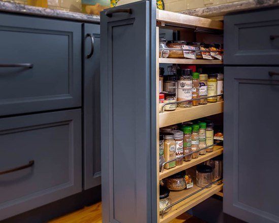 Colonial Blue Kitchen with Marble Baking Area