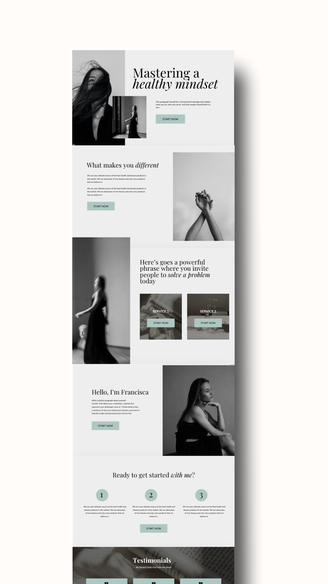 Custom therapist website design example 1