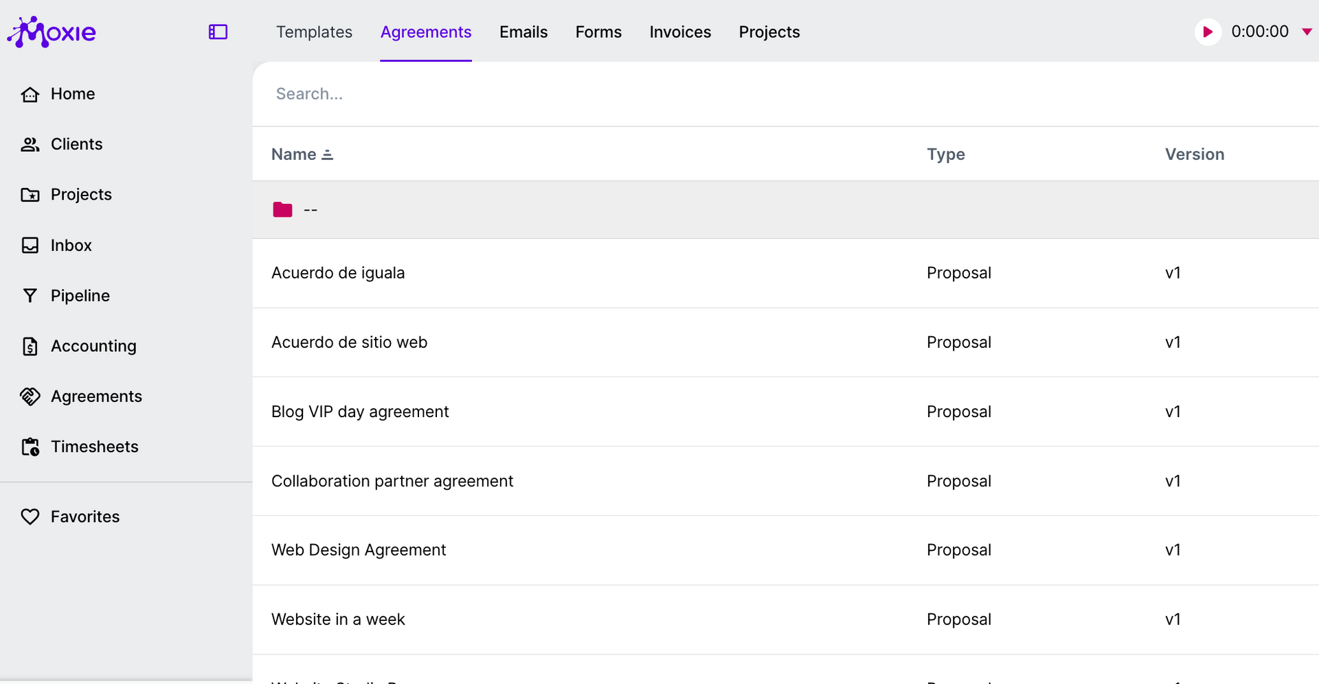 moxie agreements