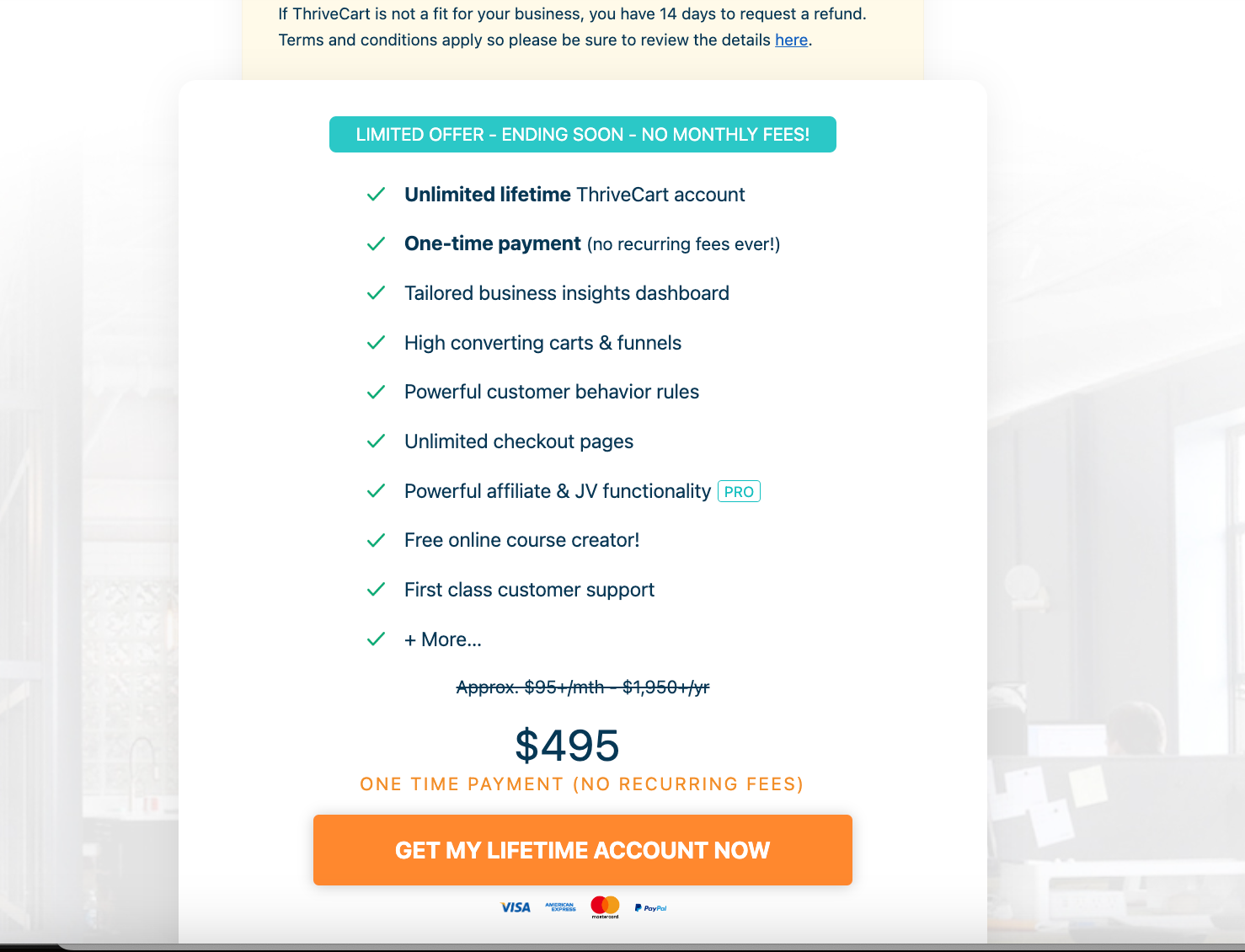 thrivecart lifetime deal