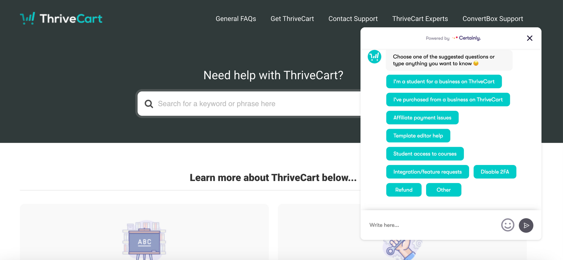 thrivecart support