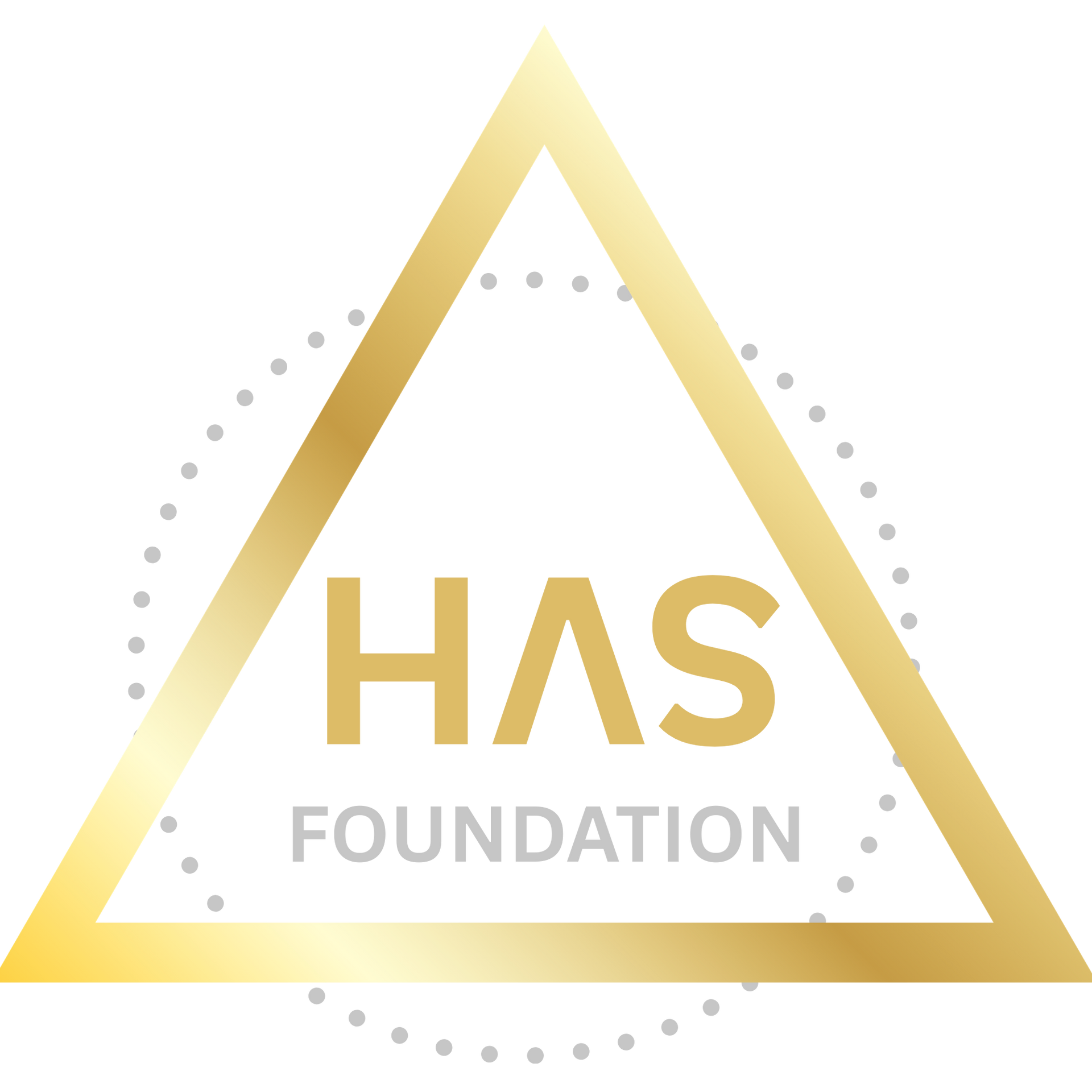 Gold triangle and dotted circle frame gray 