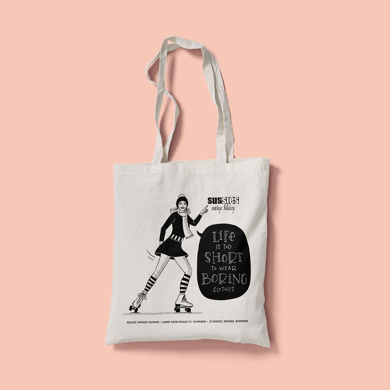 Illustratie voor Bonny's Vintage (voorheen Sussies Vintage). Getekend door Suzanne Menheere.