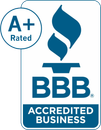 The bbb logo is a a+ rated accredited business