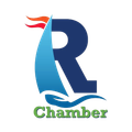 A logo for the chamber with a sailboat and the letter r