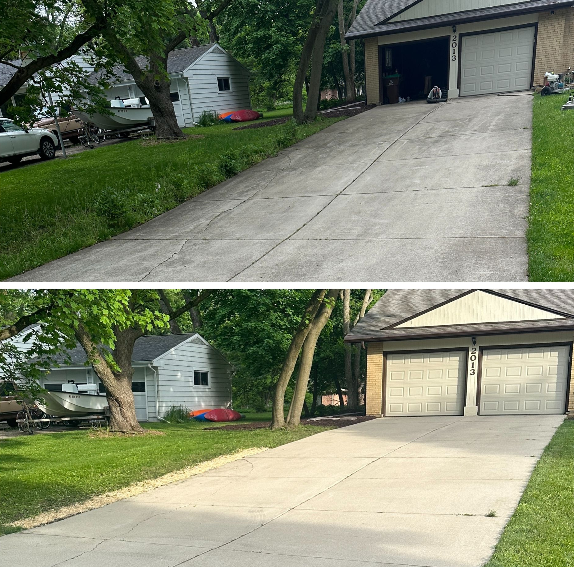 Concrete driveway cleaning and pressure washing in Lansing, MI