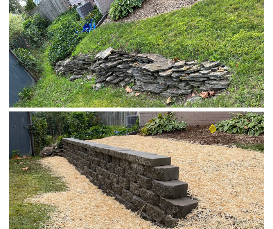 Retaining wall install in Greater Lansing, MI