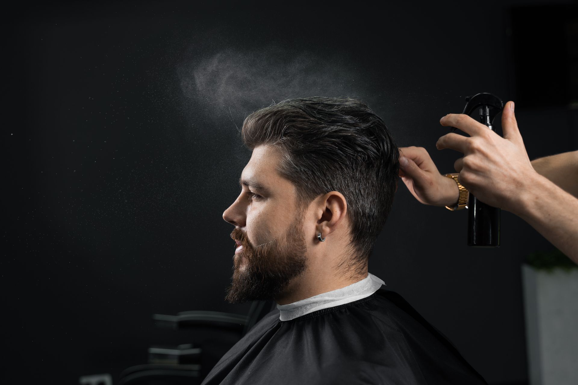 Barber Cutting Client's Hair With Scissors and Comb in a Shop — The Gentleman's Barber QLD in Toowoomba City, QLD