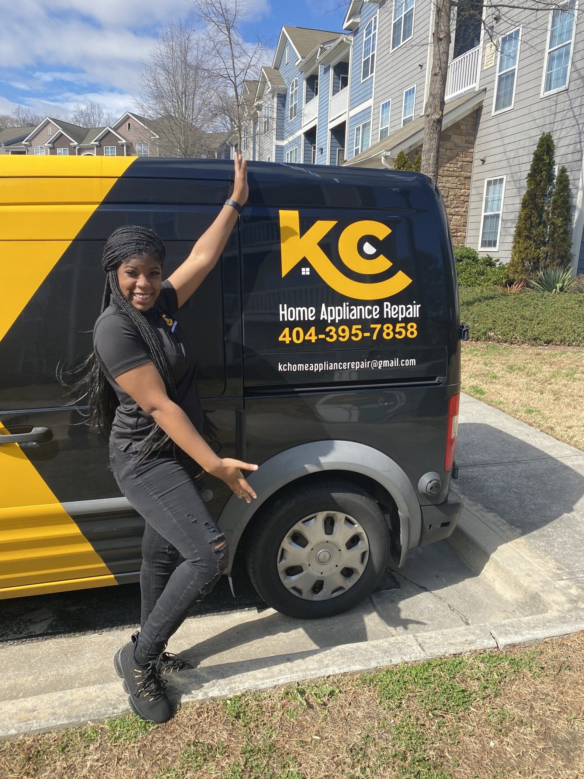 Beautiful Woman With Company SUV