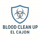 Blue shield with biohazard symbol over text