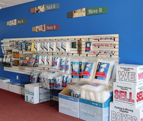 Packing and moving supplies for tenants of America's Self-Storage in Burlington, NC