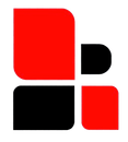 Red and black abstract logo: two rounded squares, a rounded rectangle, and a small square.