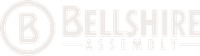 The bellshire assembly logo is white on a white background.
