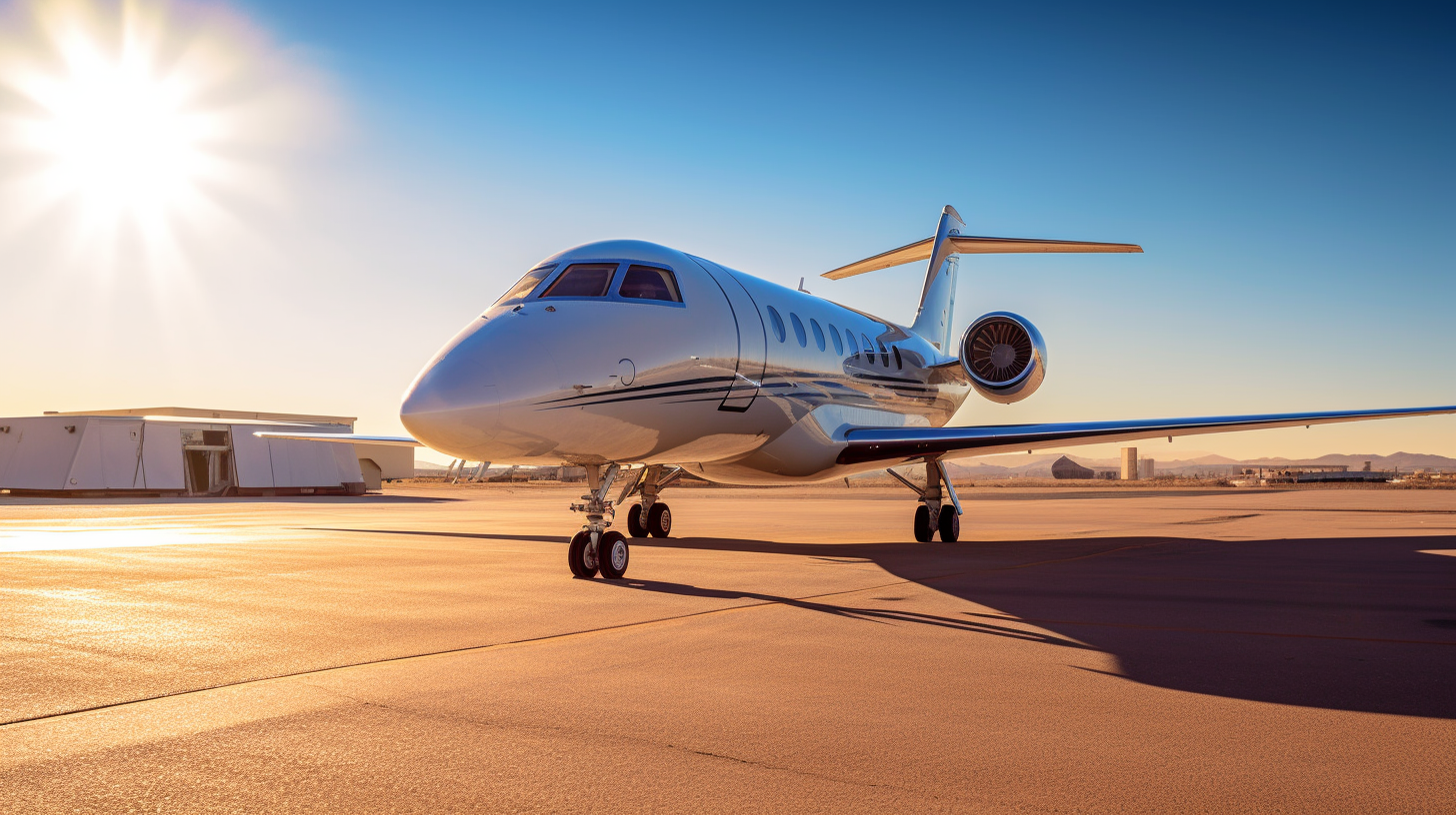 a private jet (VLJ) on the tarmac after a complete exterior detail and wax