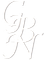 Lettere monogramma stilizzate grigio chiaro su sfondo bianco