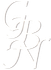 Lettere monogramma stilizzate grigio chiaro su sfondo bianco