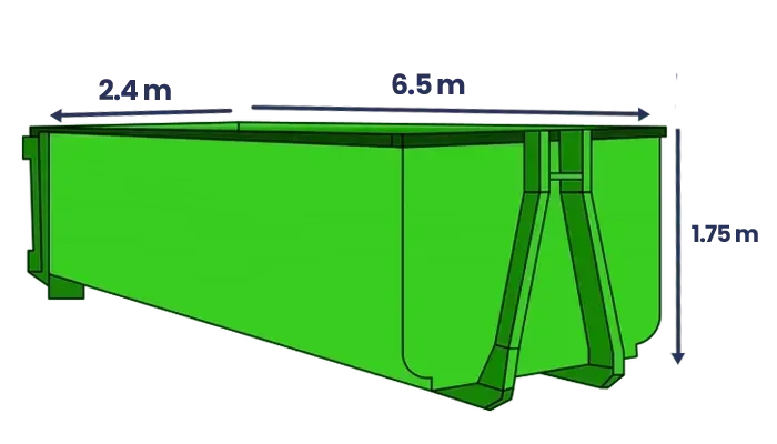 20m hook skip bin from Bin Master