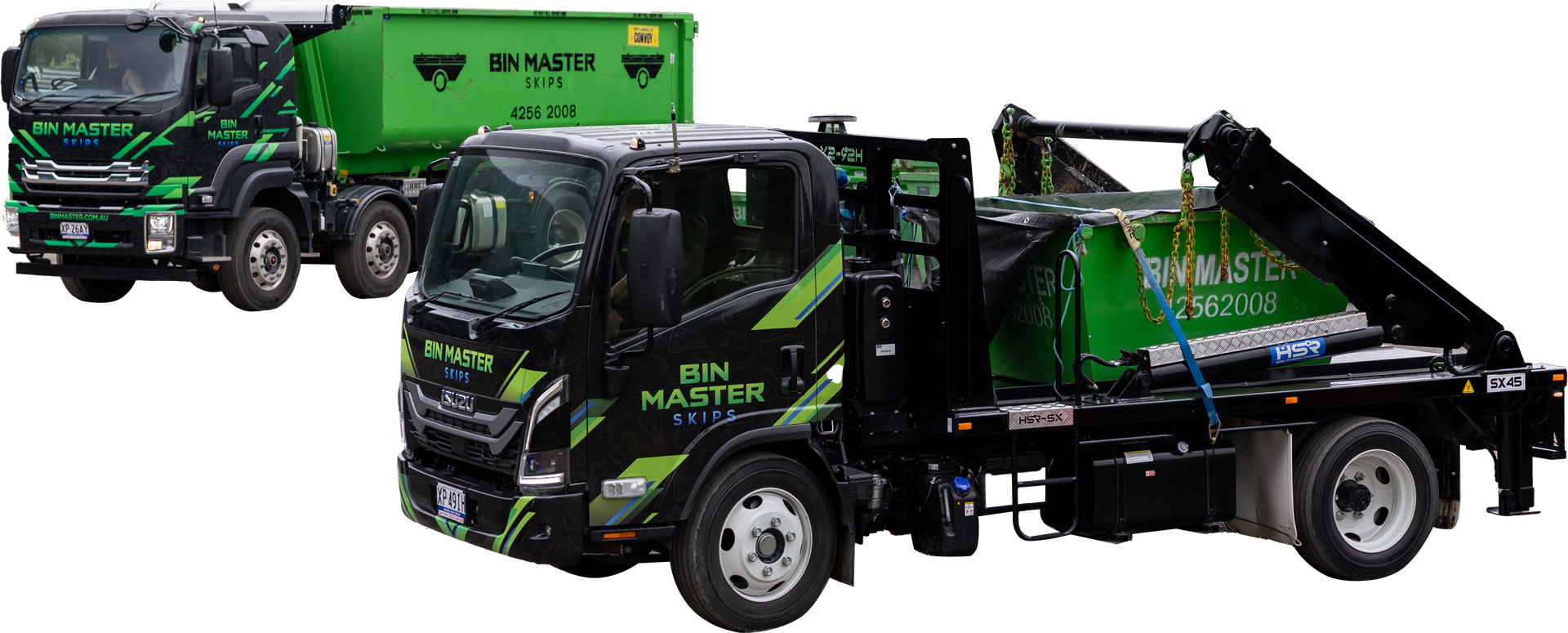 Bin Master trucks for loading and unloading skips